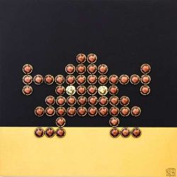 POP INVASOR Piper Heidsick Malvina Sauvage - POP INVASOR Piper Heidsick création 2017 acrylique/capsules sur cadre bois 50 x 50 cm