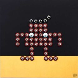 POP INVASOR El Pepe 2017 Malvina Sauvage-POP INVASOR-El Pepe-création 2017 acrylique/capsules sur cadre bois 50 x 50 cm