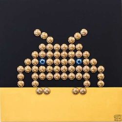Malvina Sauvage-POP INVASOR-Moët & Chandon-création 2017 acrylique/capsules sur cadre bois 50 x 50 cm